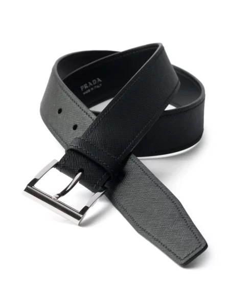 Cu centură curea Prada din piele cu bretele negru