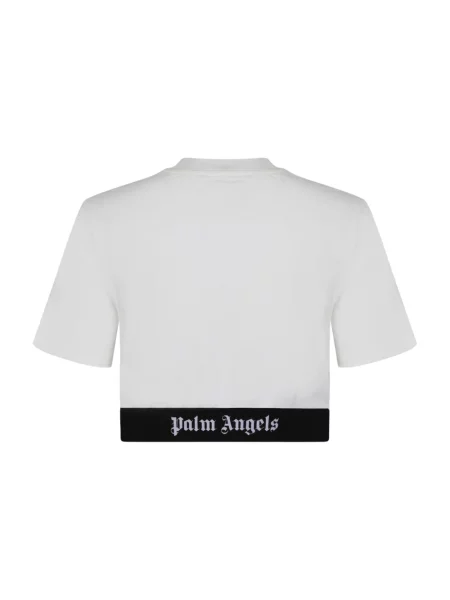 Top Palm Angels z dżerseju z dekoltem w kształcie litery U z autografem biały