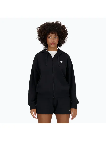 Дамски суитшърт New Balance French Terry Full Zip black черно