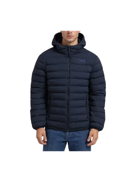 Kurtka Emporio Armani Ea7 z kapturem z logo niebieska