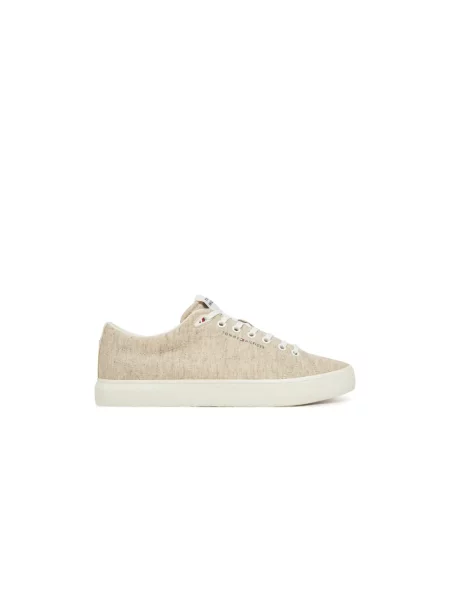 Lniane sneakersy Tommy Hilfiger beżowe