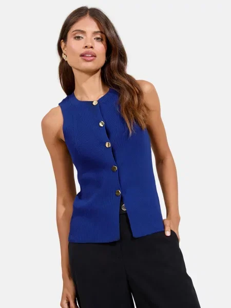 Lipsy Vestă tricotată cobalt albastru