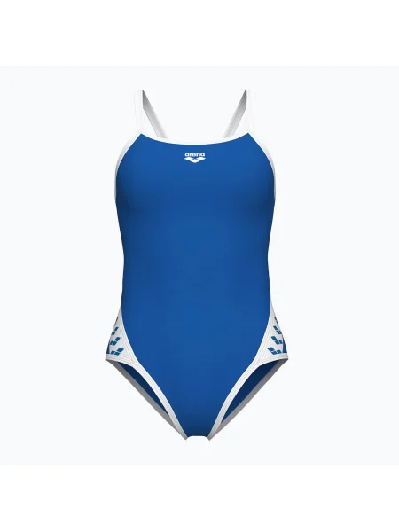 Цял бански костюм arena Icons Super Fly Back Solid royal/white бяло