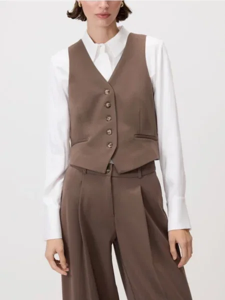 Reserved Костюмний жилет із додаванням сіро-коричневий коричневий