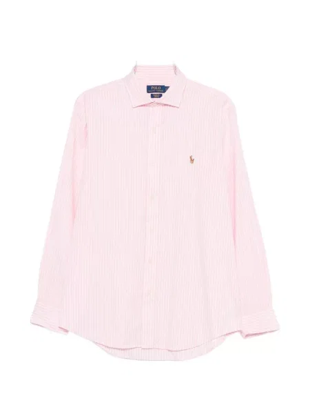 Tricou polo Polo Ralph Lauren din piele cu două rânduri de nasturi cu imagine roz