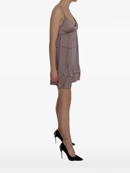 Rochie mini Pink Memories de mătase violet