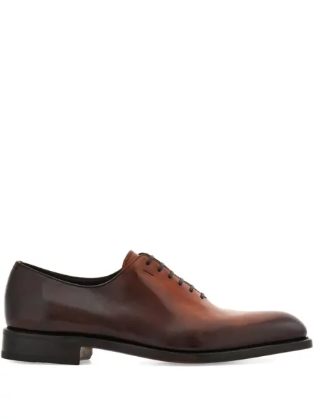 Oxford Ferragamo din țesătură twill maro