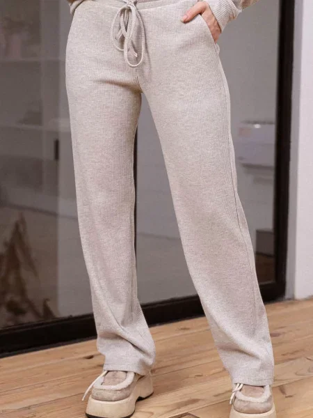 Брюки с высокой посадкой рожеві