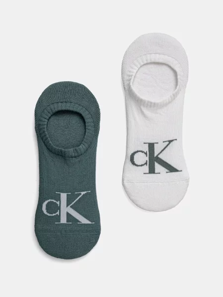 Чорапи Calvin Klein Jeans 2 чифта зелено