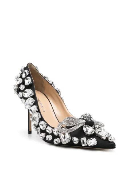 Pantofi cu toc Mach & Mach de cristal negru