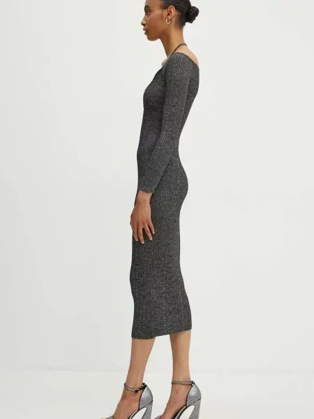 Moschino Jeans rochie midi mulata gri