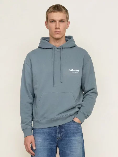 Allsaints Bluza Z Kapturem Backstage Oth blau biała
