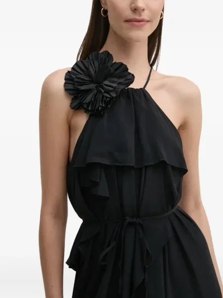 Rochie mini Sisley cu volane de costum negru
