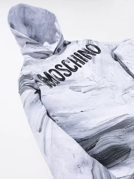 Bluza z kapturem dziecięca Moschino biała