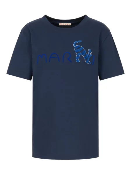 Tricou Marni cu imprimeu animal print albastru