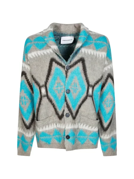 Cardigan Amaranto cu imprimeu geometric gri