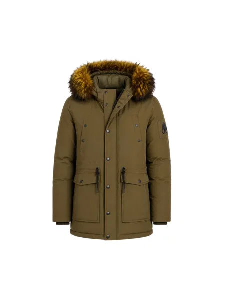 Parka Moose Knuckles z kapturem zielona