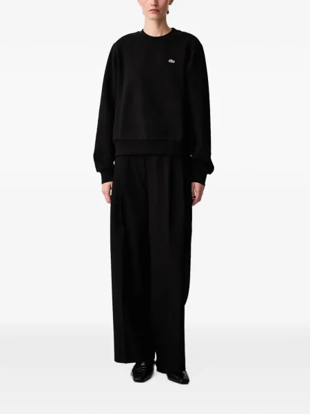 Hanorac crewneck Lacoste cu decolteu rotund negru