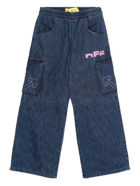 Spodnie cargo dziecięce Off-white białe