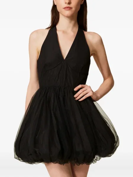 Rochie mini Twinset din tul de costum negru