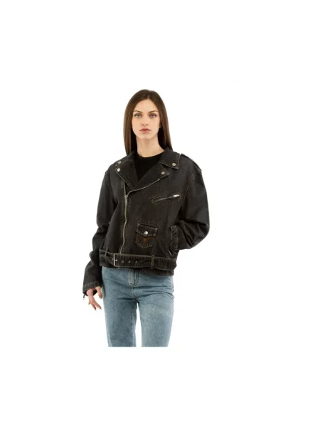 Kurtka jeansowa Moschino czarna