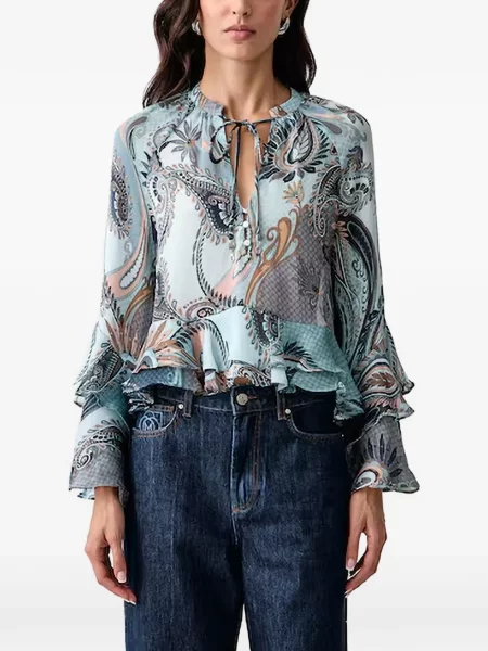 Bluză Guess cu imagine cu model paisley albastru