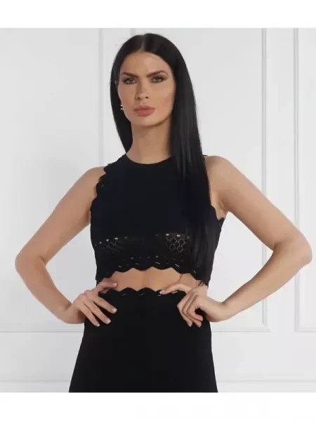 Patrizia Pepe Top | Cropped Fit fekete