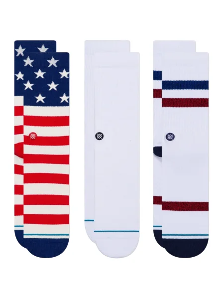 Stance Sportovní ponožky tmavě modrá / červená bílá