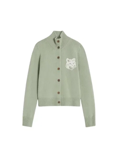 Kardigan Maison Kitsune wełniany zielony