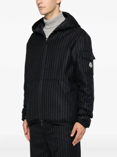 Scurt geacă Moncler cu glugă albastru