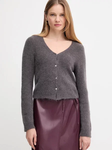 OUI cardigan de lână light gri