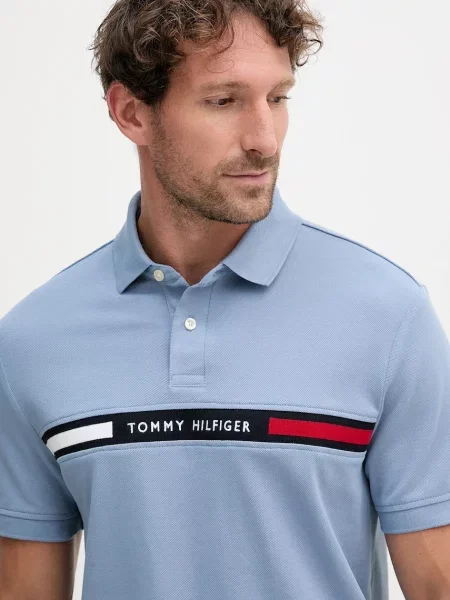 Tommy Hilfiger polo z aplikacją niebieski