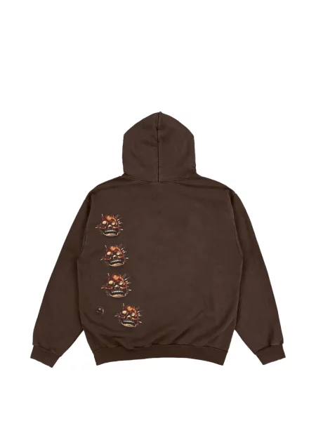 Bluza z kapturem Travis Scott z nadrukiem brązowa