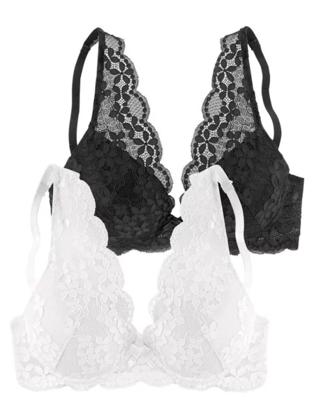 PETITE FLEUR Sutien / negru alb