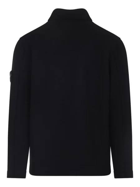 Cămașă Stone Island de lână cu strasuri negru