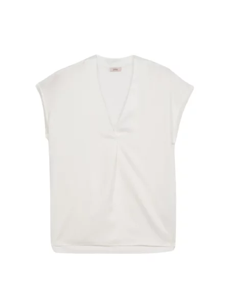 Bluzka Oltre z dekoltem w serek biała