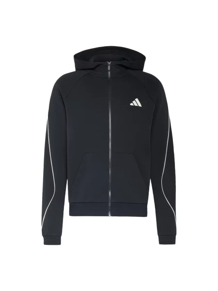 ADIDAS SPORTSWEAR Αθλητική ζακέτα φούτερ Stadium μαύρο λευκό