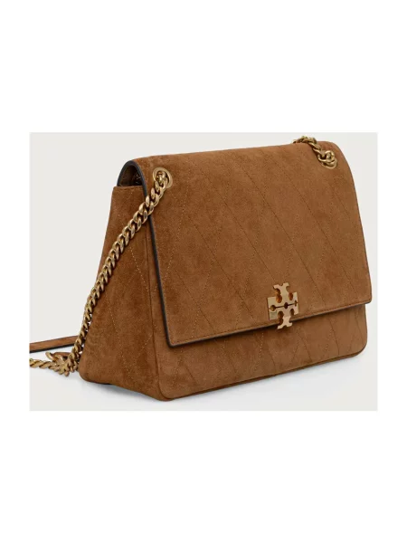 Torebka crossbody Tory Burch zamszowa brązowa