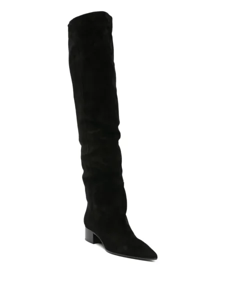 Botine Khaite din piele de căprioară negru