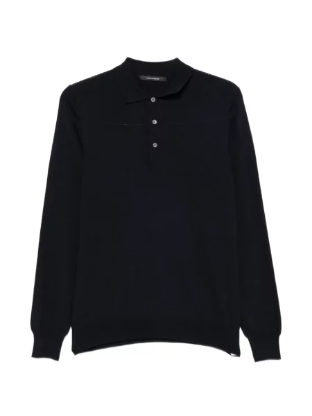Lung tricou polo Tagliatore albastru