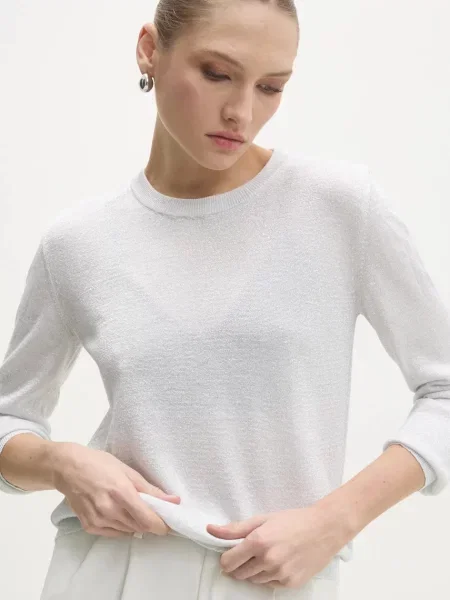Пуловер Answear Lab дамски от лека материя сиво