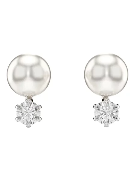 Swarovski Akcesoria Kobieta Szary ONE SIZE Kolczyki Matrix Perła Kryształowa biała