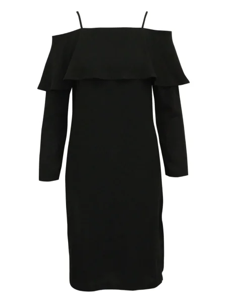 Rochie Iris & Ink cu volane de costum negru