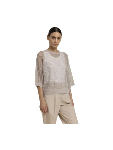 Dzianinowy sweter Peserico beżowy