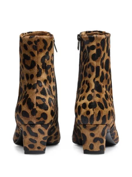 Cizme scurte Ash cu imagine cu model leopard maro