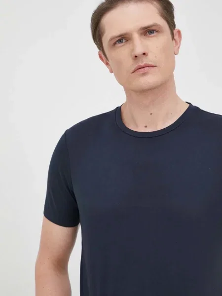 Tričko Boss tmavomodrá hladký modré
