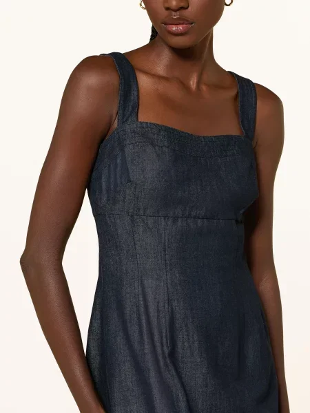 Veronica Beard Sukienka Rosaura W Stylu Jeansowym Z Koronką Z Dziurkami blau