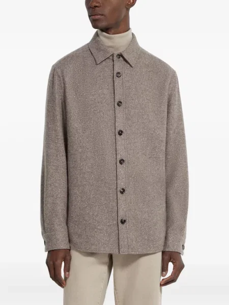 Cămașă Zegna de mătase maro