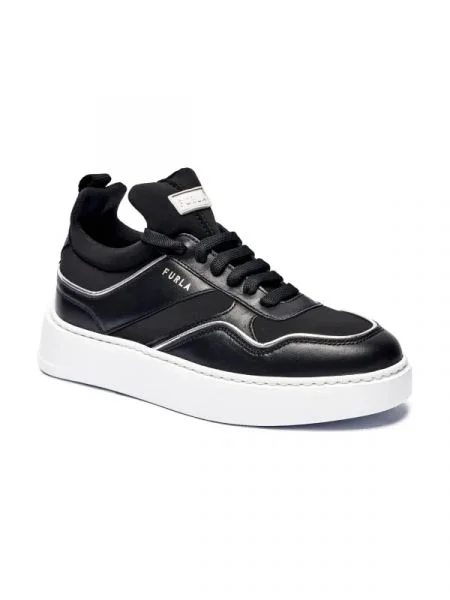 Furla Sneakers cu adaos de piele negru