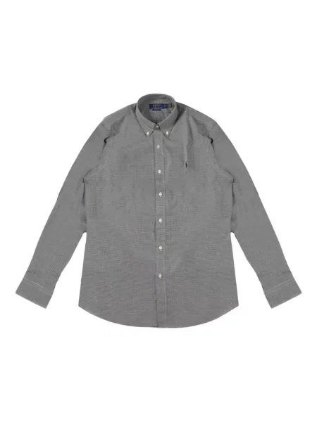 Карирана костюм риза Polo Ralph Lauren бродирана бяло